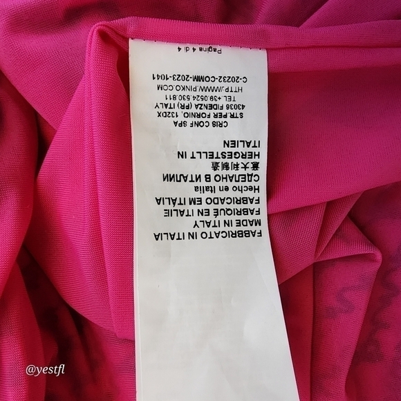 Pinko's mini dress fluid logo pink M Y2K - Picture 8 of 8